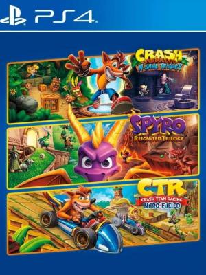 7 JUEGOS EN 1 Crash Bandicoot N Sane Trilogy mas Spyro Reignited Trilogy mas Crash Team Racing Nitro Fueled PS4