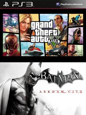 2 juegos en 1 Grand Theft Auto V Mas Batman Arkham City PS3