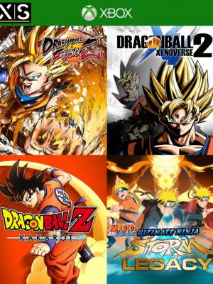 4 juegos en 1 DRAGON BALL FIGHTERZ + DRAGON BALL XENOVERSE 2 + DRAGON BALL Z KAKAROT + NARUTO SHIPPUDEN: ULTIMATE NINJA STORM LEGACY -  Xbox Serie X/S